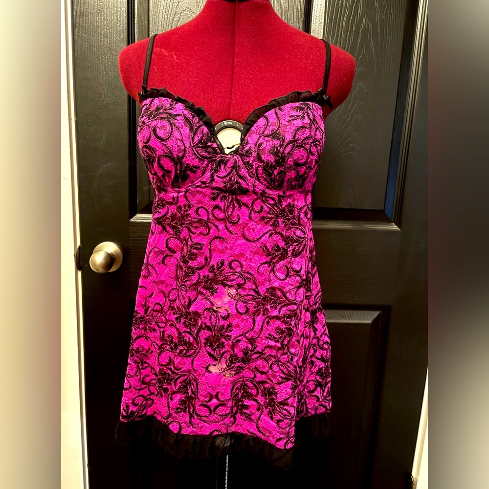 Y2K Vintage Apt. 9 intimates purple black lace full body lingerie